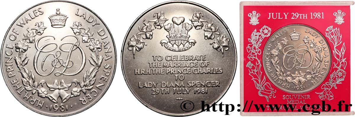Médaille Dorée Mariage Royal Angleterre 1947 - Élisabeth Et Mountbatten, Occasion