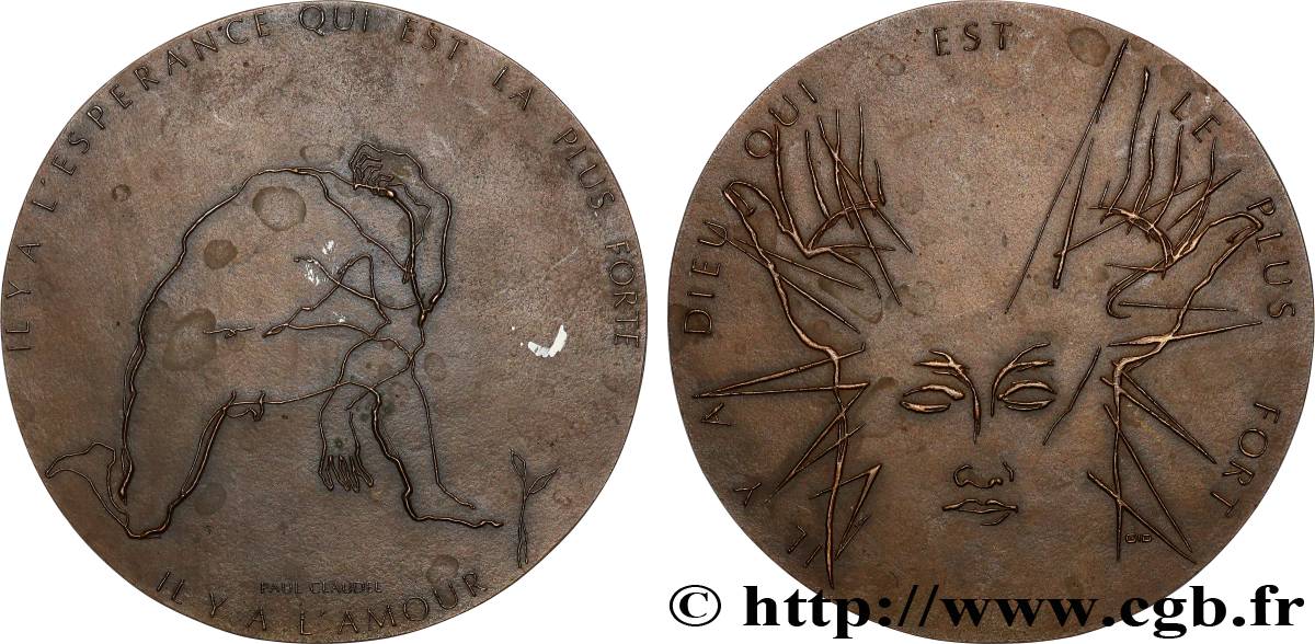 V REPUBLIC Médaille, L’Espérance, Exemplaire éditeur AU/AU