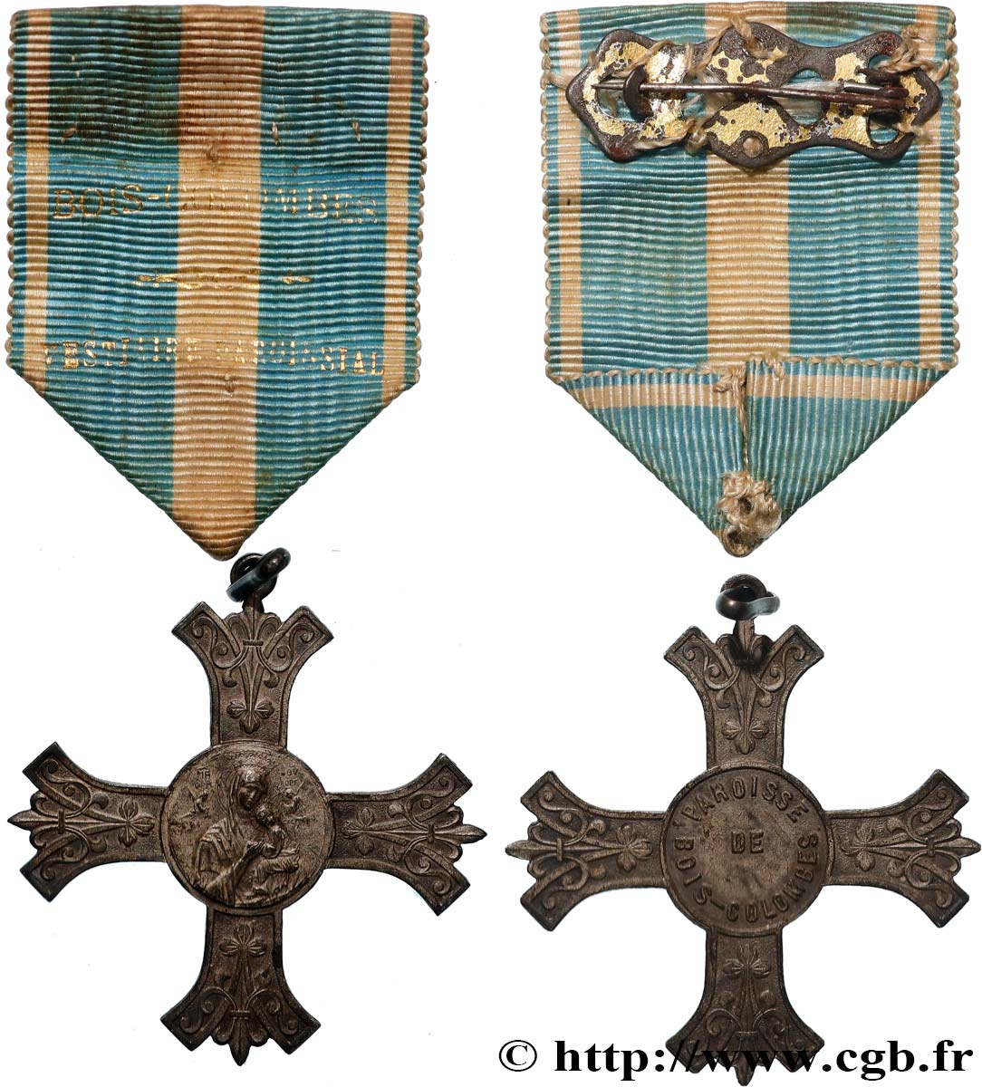 MÉDAILLES RELIGIEUSES Médaille, Paroisse de Bois-Colombes SS