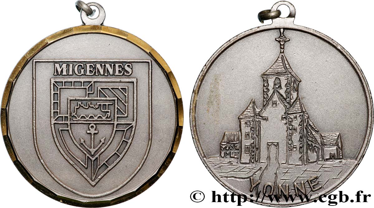 FUNFTE FRANZOSISCHE REPUBLIK Médaille, Église Saint-Pancrace de Migennes fVZ