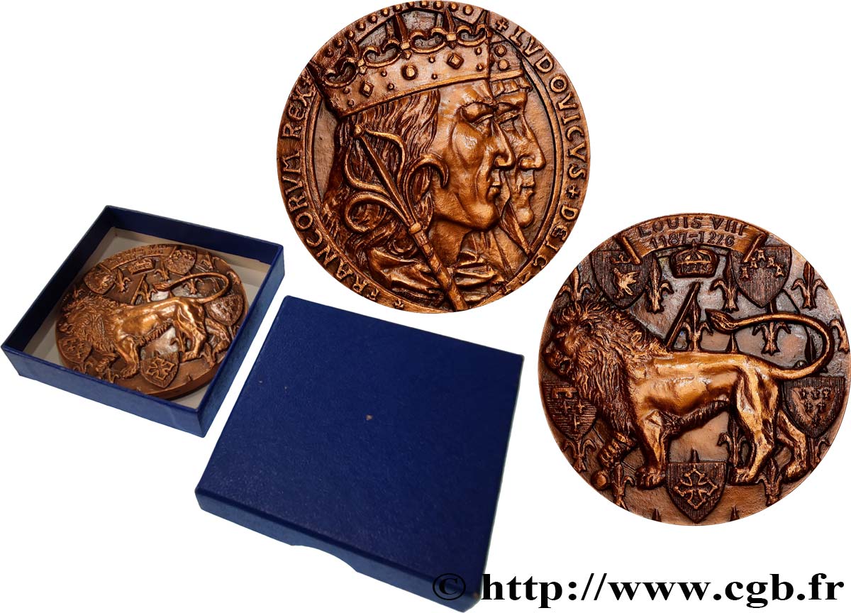 LUIS VIII  THE LION  Y LUIS IX  SAINT LOUIS  Médaille, Louis VIII EBC+