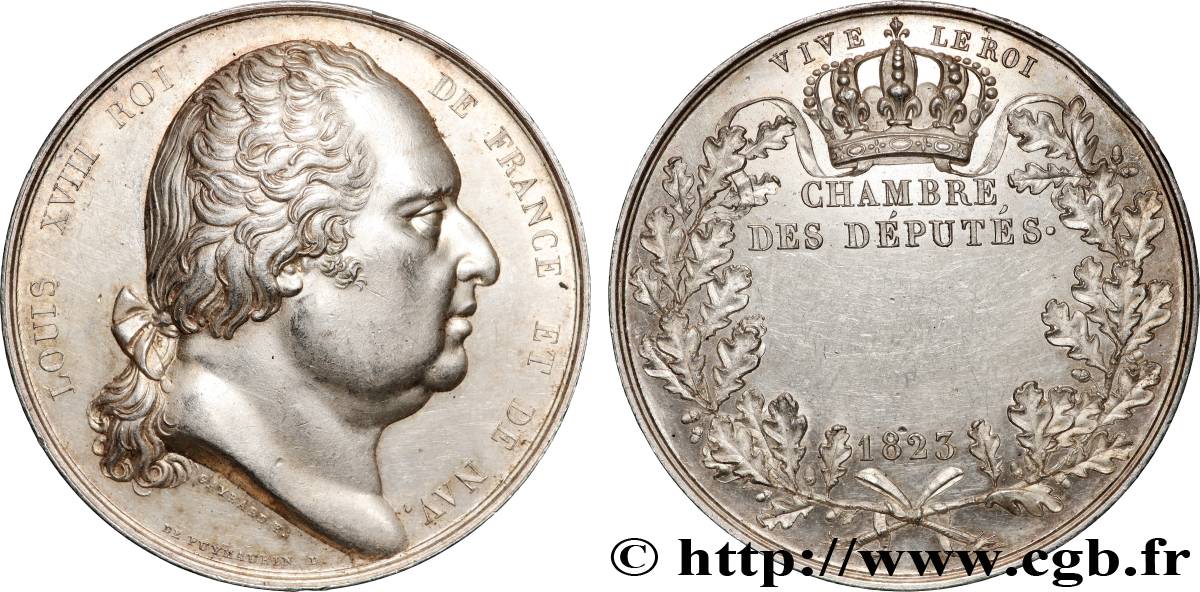 LOUIS XVIII Médaille parlementaire TTB+/SUP