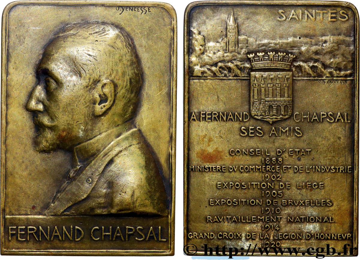 TROISIÈME RÉPUBLIQUE Plaquette, Fernand Chapsal TTB