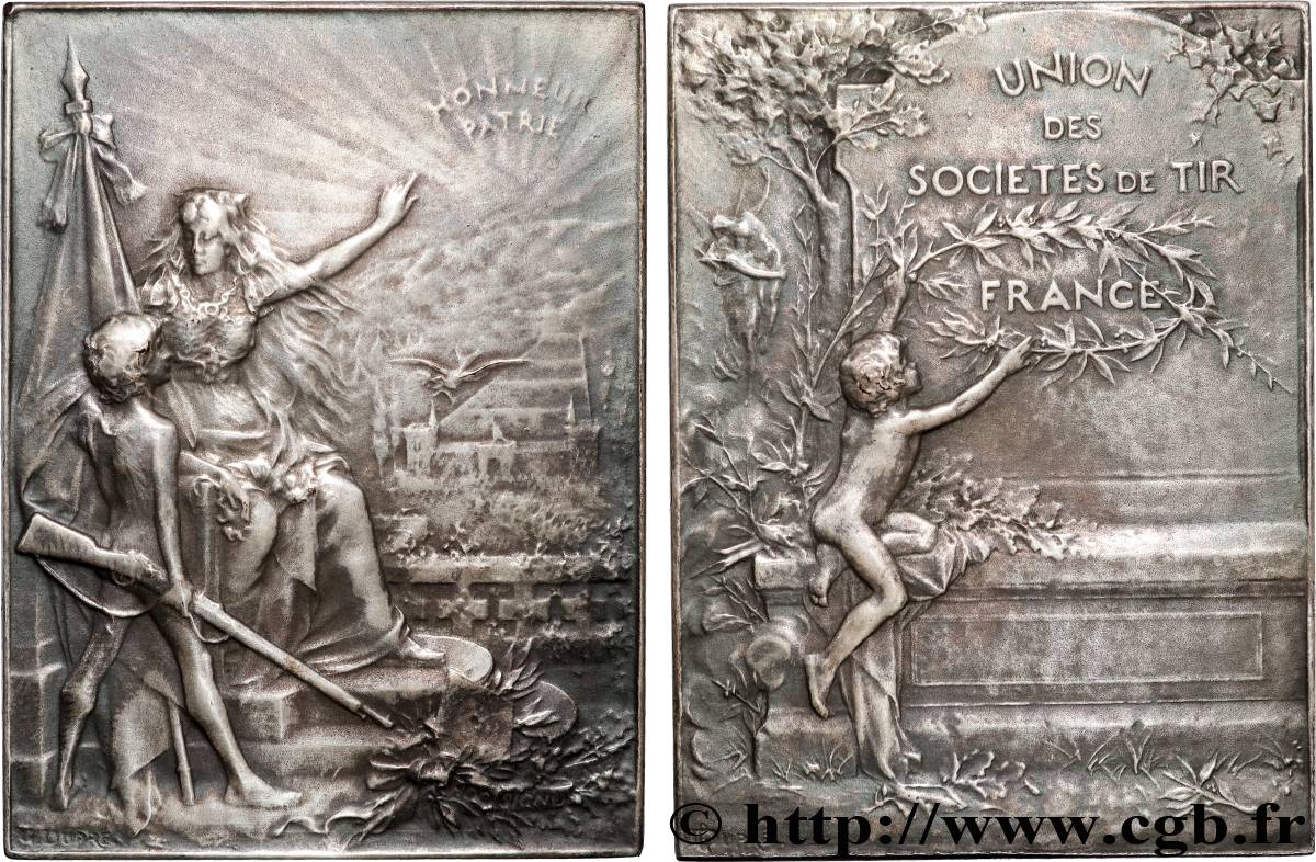 TIR ET ARQUEBUSE Plaque, Union des Sociétés de tir de France TTB