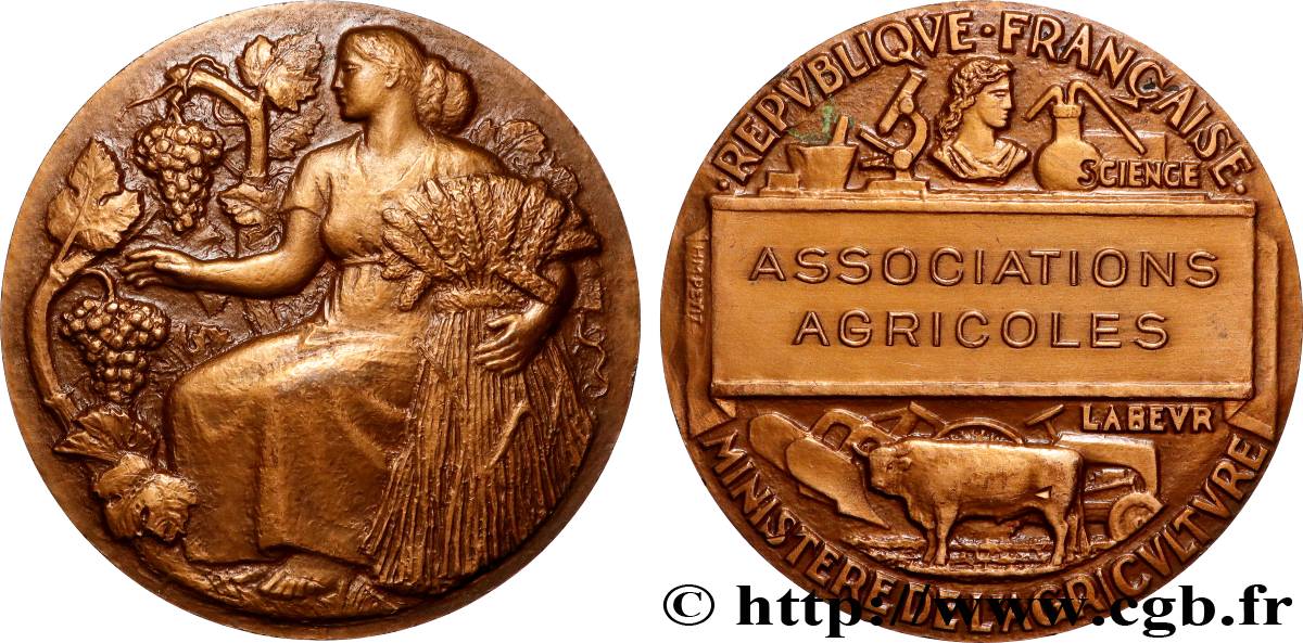 QUINTA REPUBLICA FRANCESA Médaille de récompense, Associations agricoles MBC+