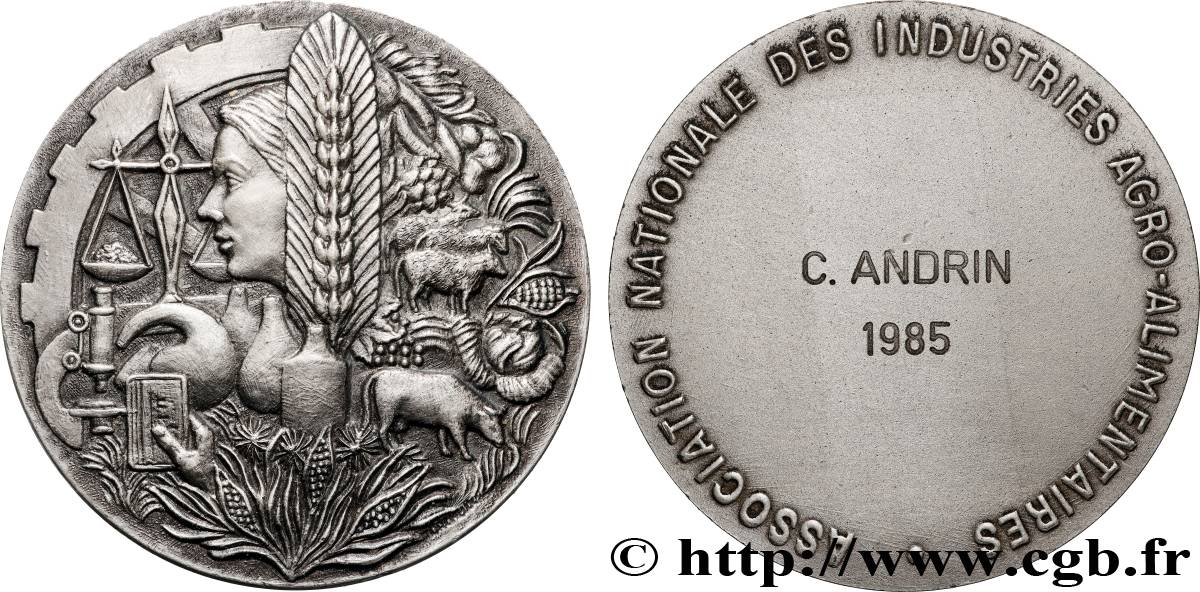 QUINTA REPUBBLICA FRANCESE Médaille, Association nationale des industries agro-alimentaires q.SPL