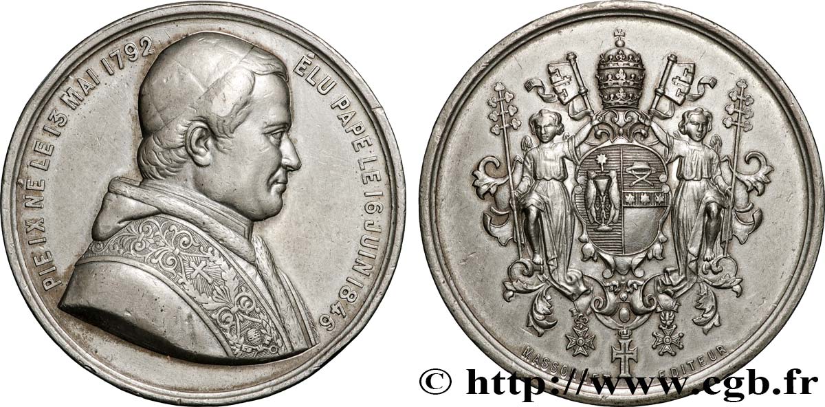 VATICAN - PIUS IX (Giovanni Maria Mastai Ferretti) Médaille, Élection du pape Pie IX XF