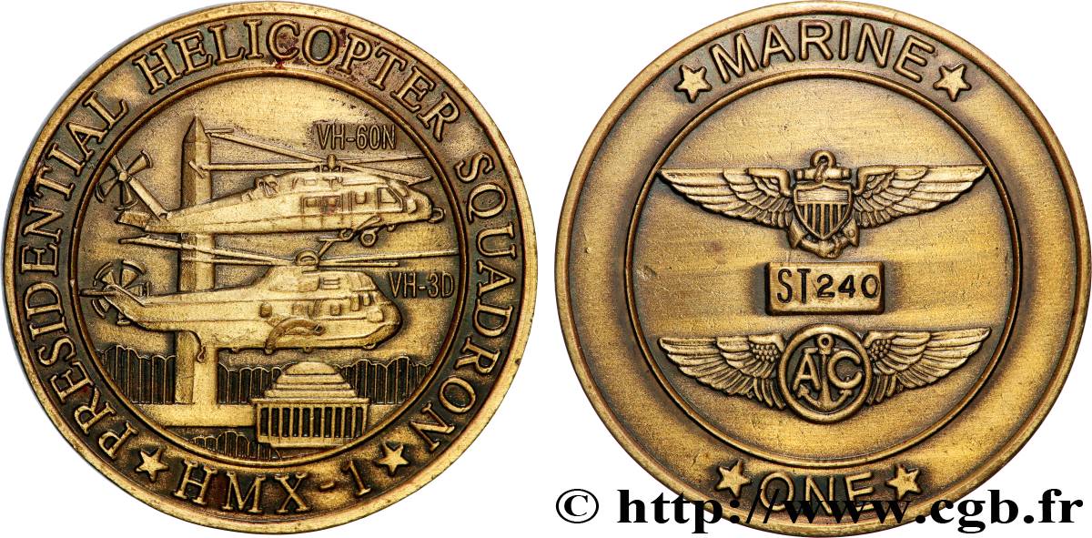 ÉTATS-UNIS D AMÉRIQUE Médaille, Marine One SS