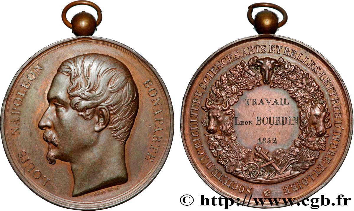 DEUXIÈME RÉPUBLIQUE Médaille, Société d’Agriculture, Sciences, Arts et Belles-Lettres MBC