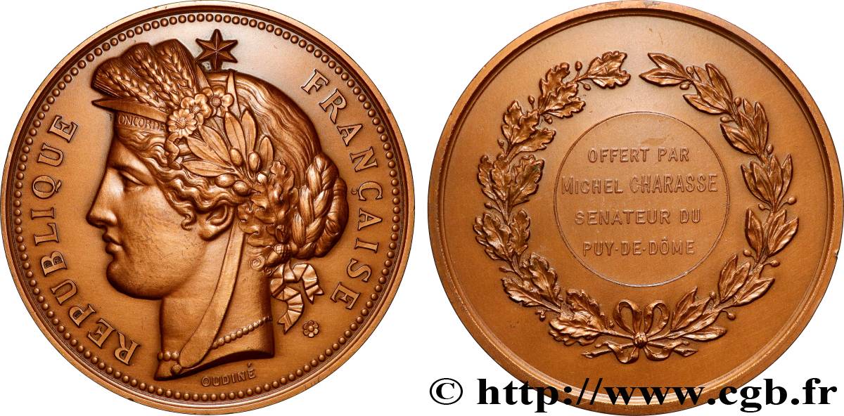CINQUIÈME RÉPUBLIQUE Médaille, offerte par le sénateur  SUP