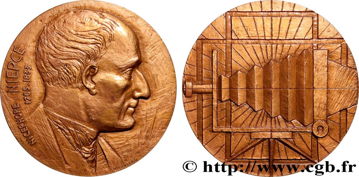 SCIENCES & SCIENTIFIQUES Médaille, Joseph « Nicéphore » Niépce SUP