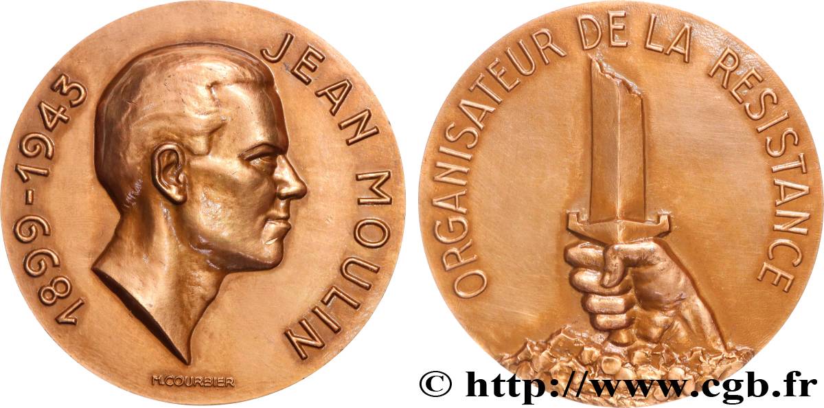 QUATRIÈME RÉPUBLIQUE Médaille, Jean Moulin SUP