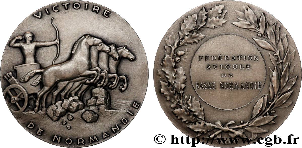 CINQUIÈME RÉPUBLIQUE Médaille, Victoire de Normandie, Fédération avicole SUP