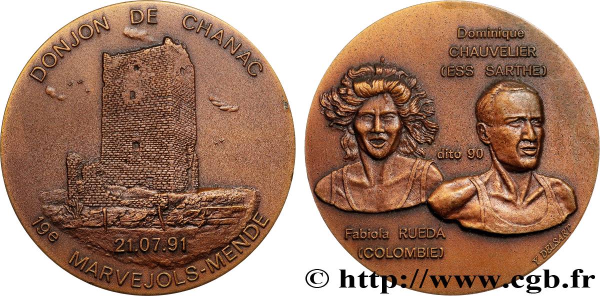 FUNFTE FRANZOSISCHE REPUBLIK Médaille, 19ème Semi-marathon Marvejols-Mende fVZ