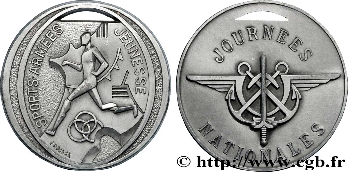 FUNFTE FRANZOSISCHE REPUBLIK Médaille, Journées sport-armées-jeunesse VZ