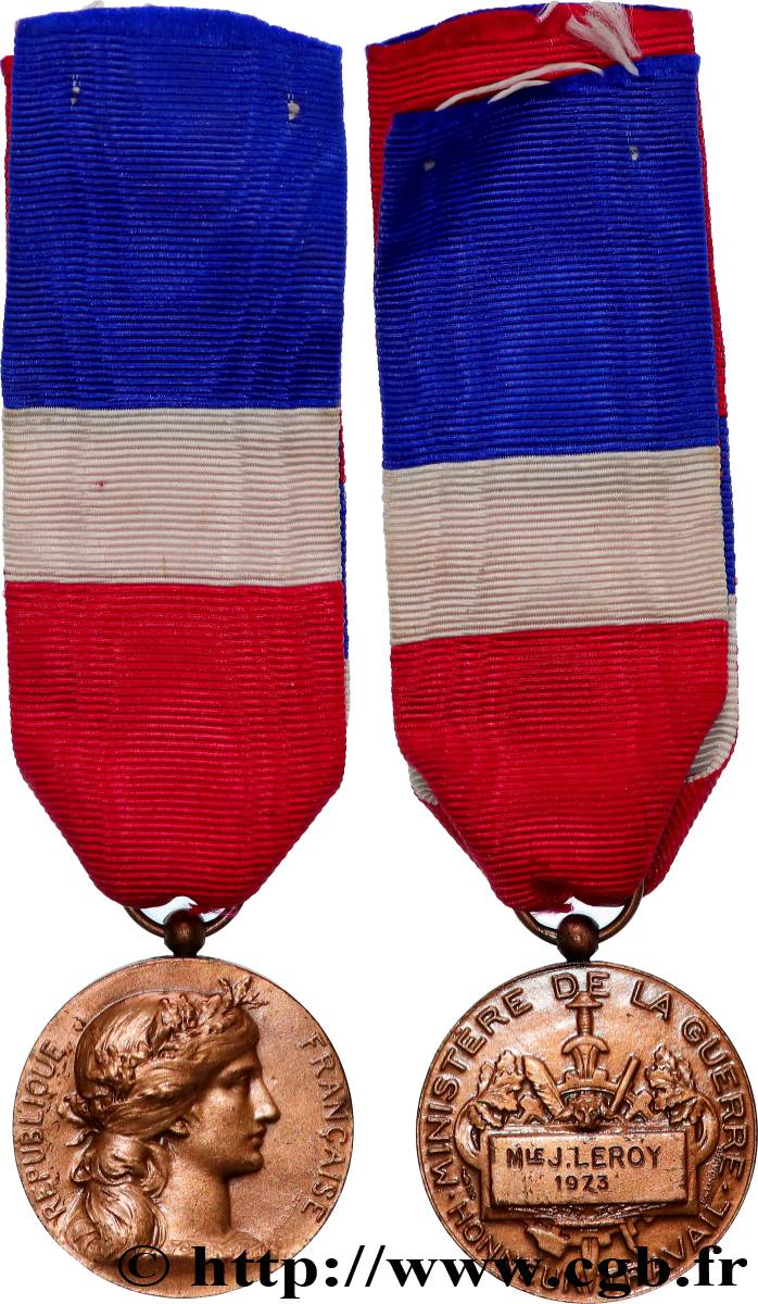 FUNFTE FRANZOSISCHE REPUBLIK Médaille d’honneur du Travail, Ministère de la Guerre  SS