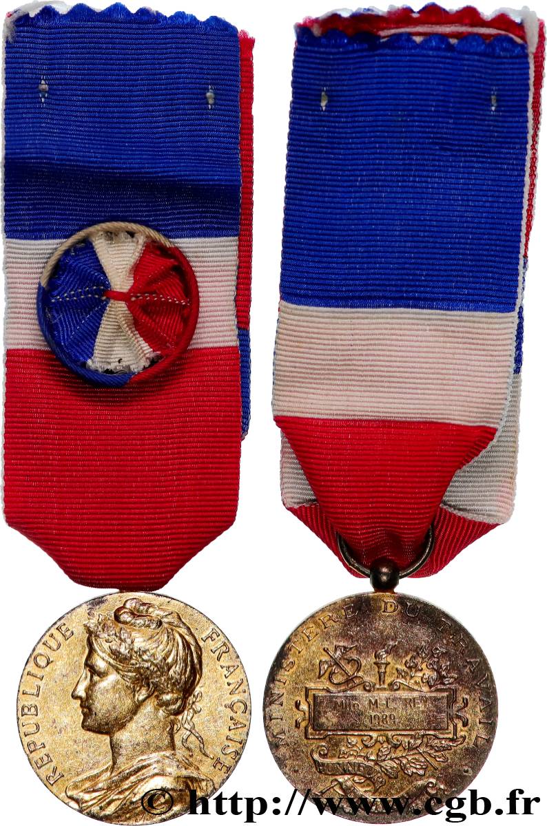 V REPUBLIC Médaille d’honneur du travail, Ministère du travail AU