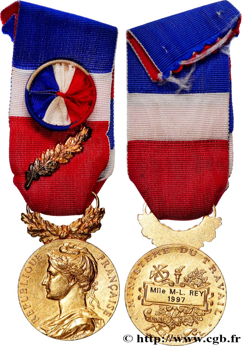 FUNFTE FRANZOSISCHE REPUBLIK Médaille d’honneur du travail, Ministère du travail fVZ