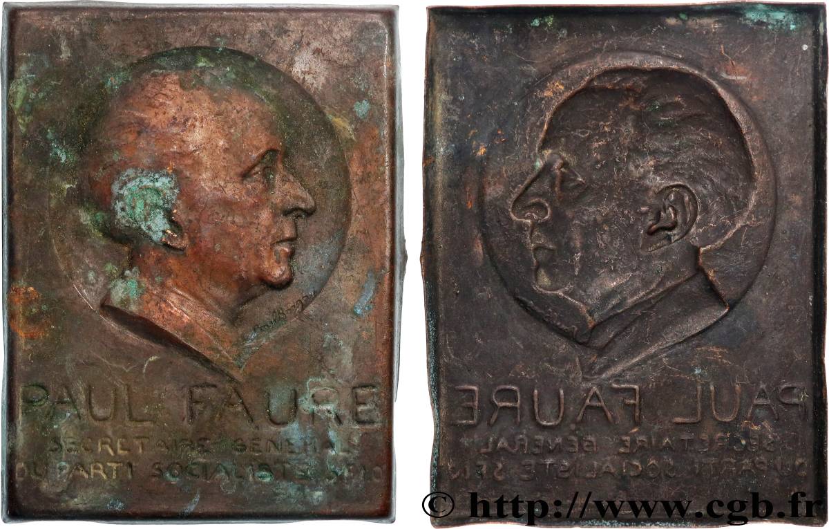 DRITTE FRANZOSISCHE REPUBLIK Plaquette, Paul Faure SS