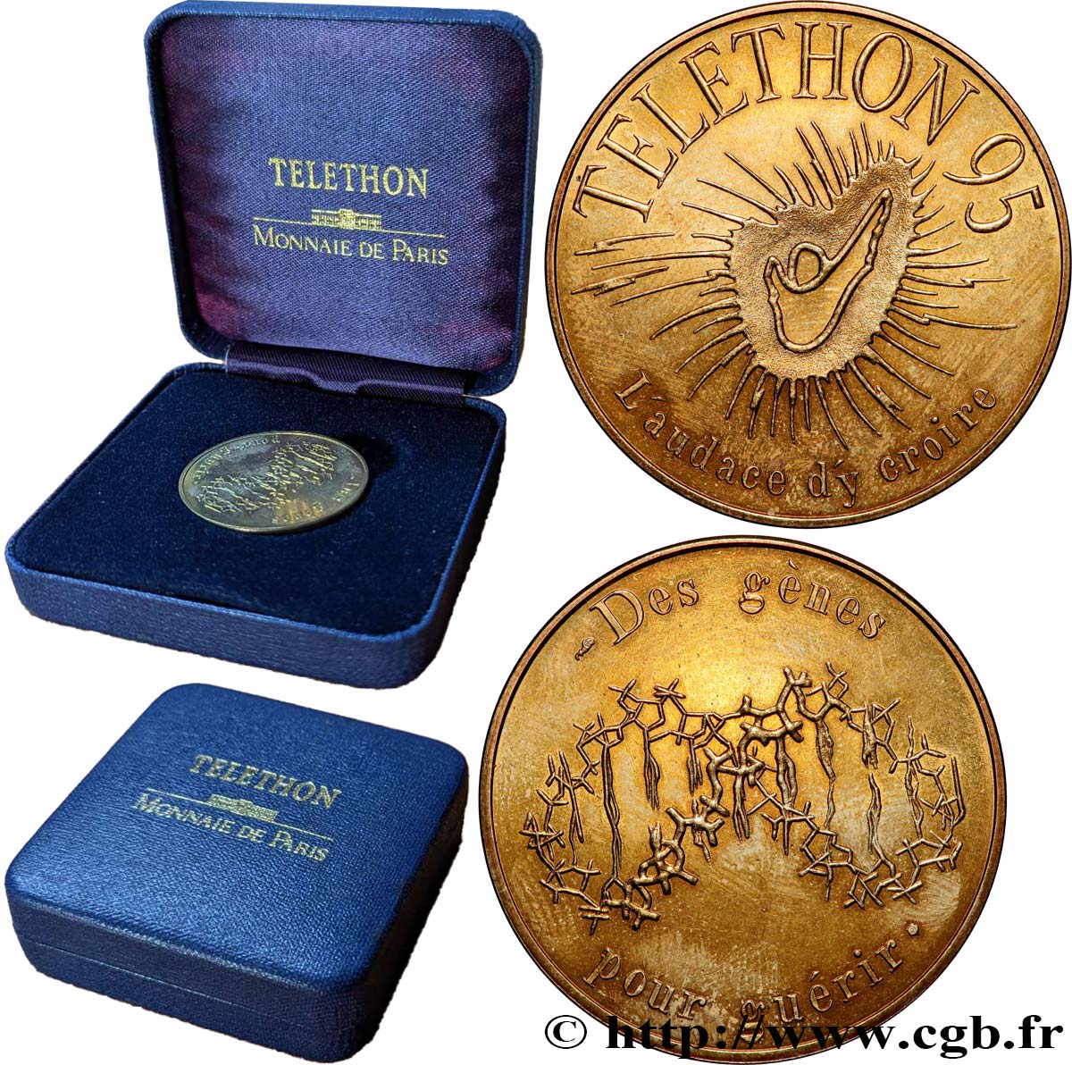 FUNFTE FRANZOSISCHE REPUBLIK Médaille, Telethon  fVZ