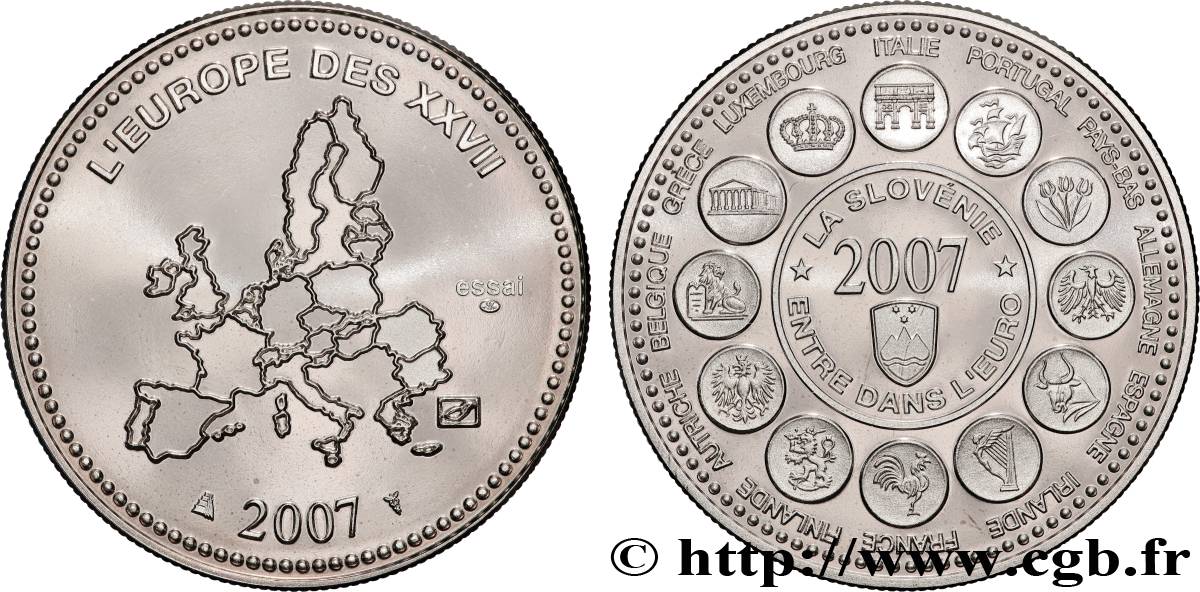 EUROPA Médaille, Essai, La Slovénie entre dans l’Euro fST