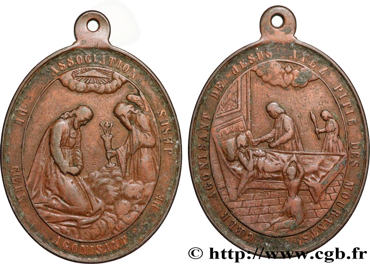 MÉDAILLES RELIGIEUSES Médaille, Association du coeur agonisant de Jésus VF