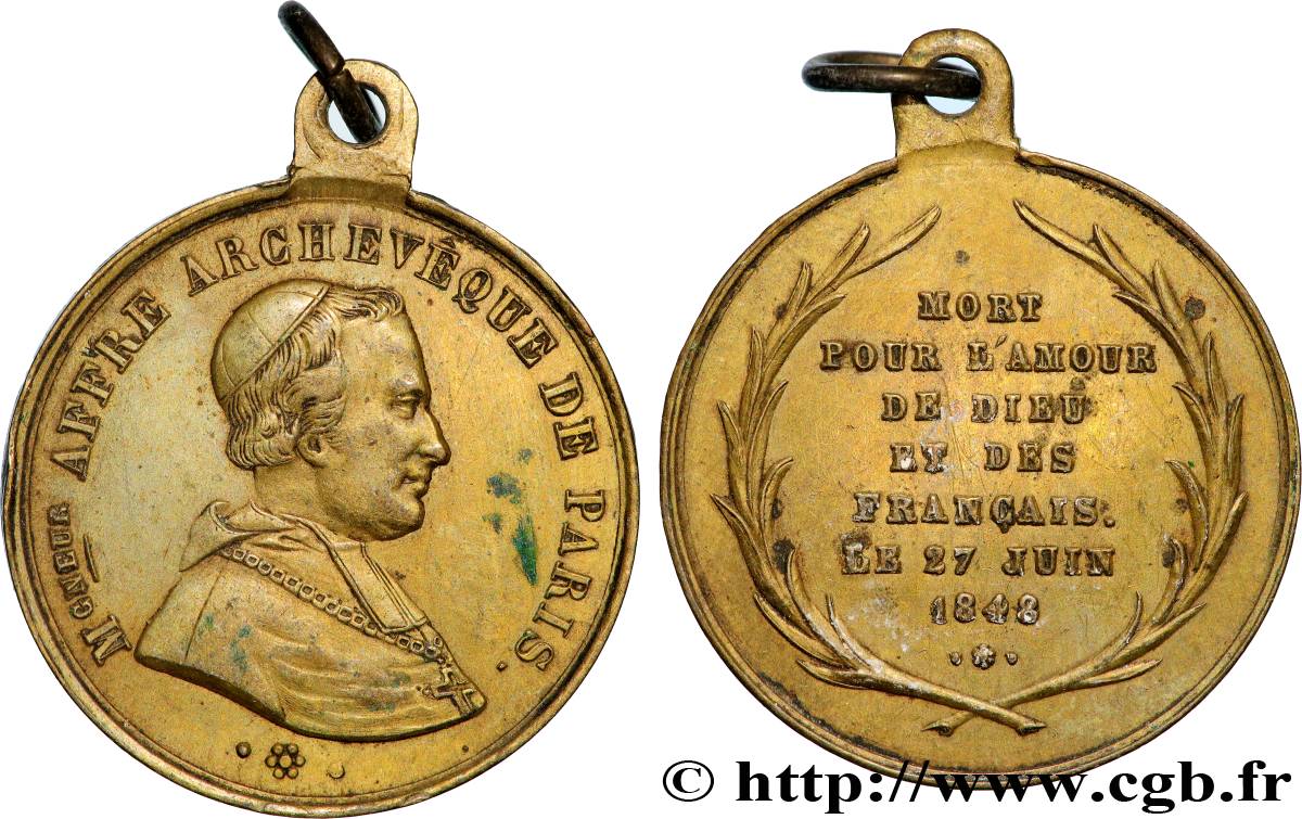 DEUXIÈME RÉPUBLIQUE Médaille, Monseigneur Affre, mort martyr BB