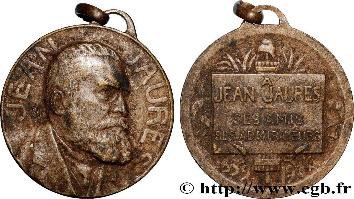 III REPUBLIC Médaille, Jean Jaurès, les cheminots VF