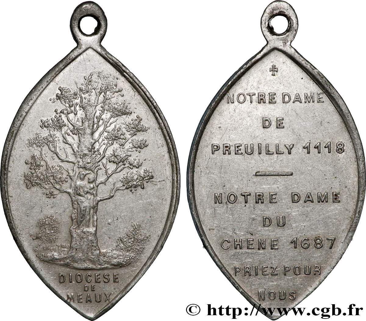 MÉDAILLES RELIGIEUSES Médaille, Notre Dame de Preuilly et Notre dame du Chêne MBC+