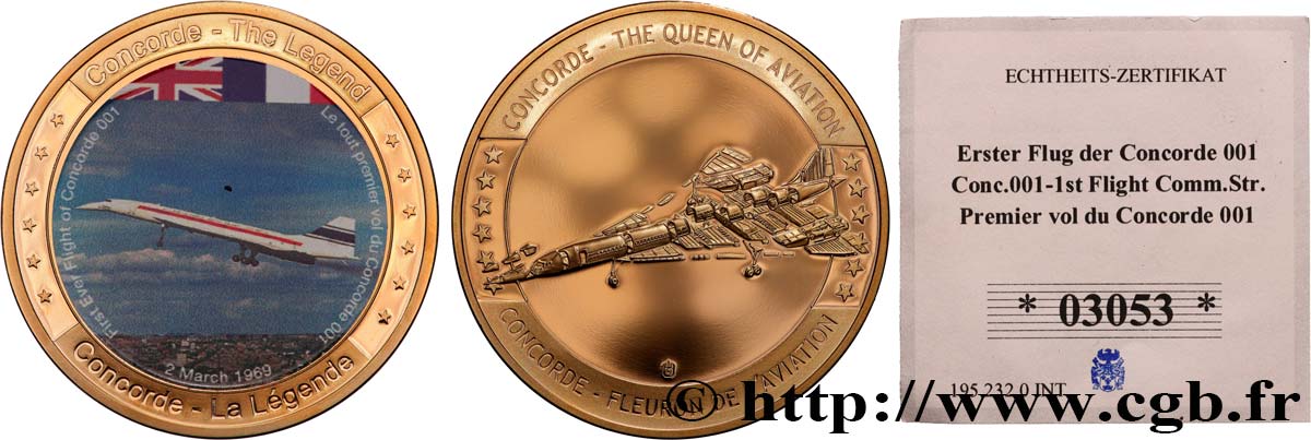 CINQUIÈME RÉPUBLIQUE Médaille, Concorde Fleuron de l’aviation SPL