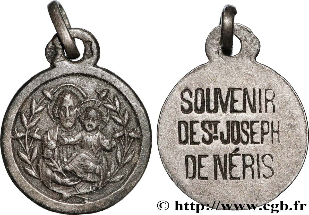 RELIGIOUS MEDALS Médaille, Souvenir de Saint Joseph de Néris XF