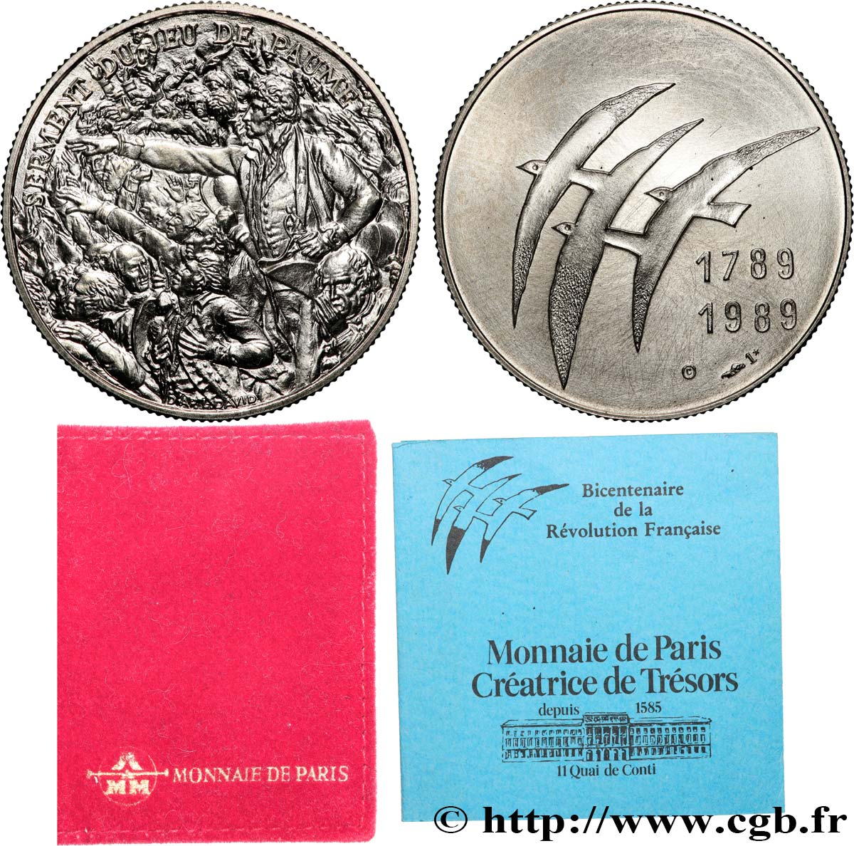 QUINTA REPUBLICA FRANCESA Médaille, Bicentenaire de la Révolution Française BU