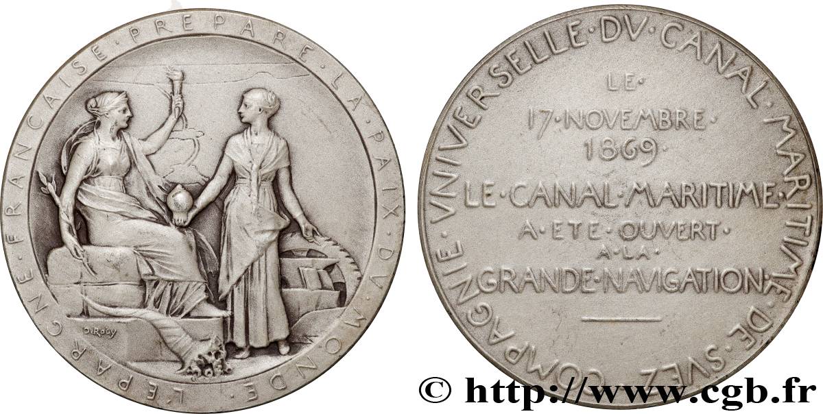 CANAUX ET TRANSPORTS FLUVIAUX Médaille, Compagnie Universelle du Canal maritime de Suez q.SPL