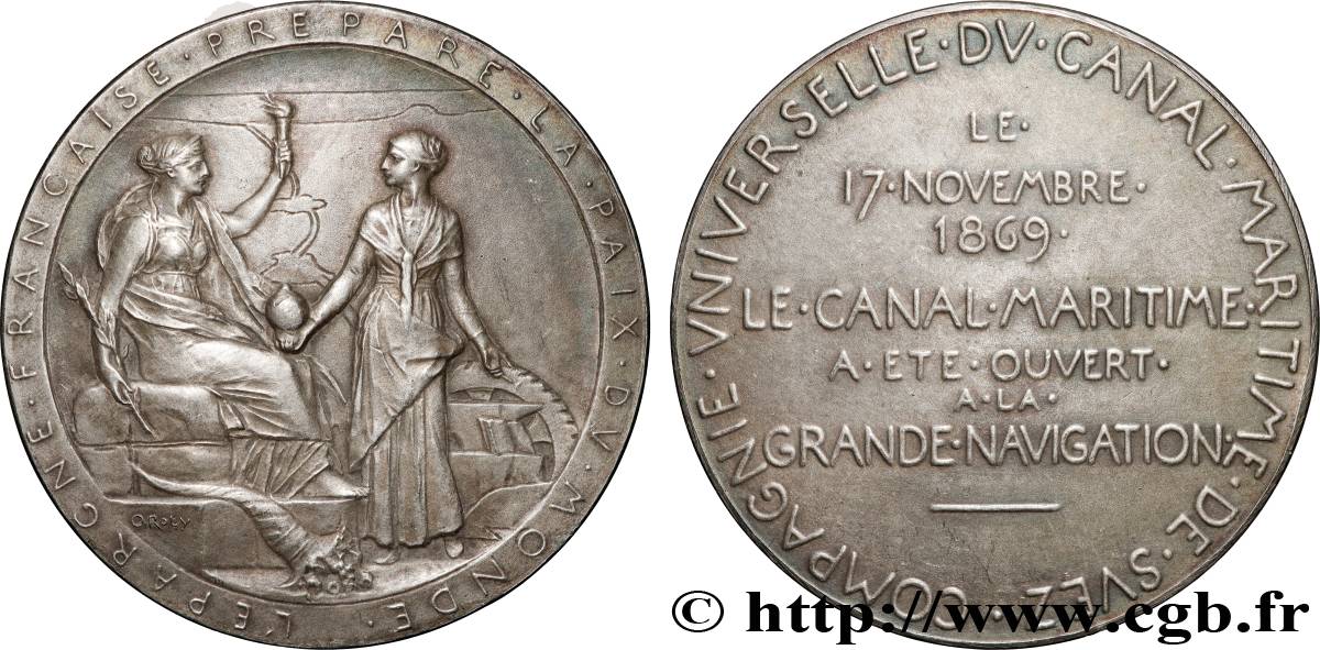 CANAUX ET TRANSPORTS FLUVIAUX Médaille, Compagnie Universelle du Canal maritime de Suez fVZ