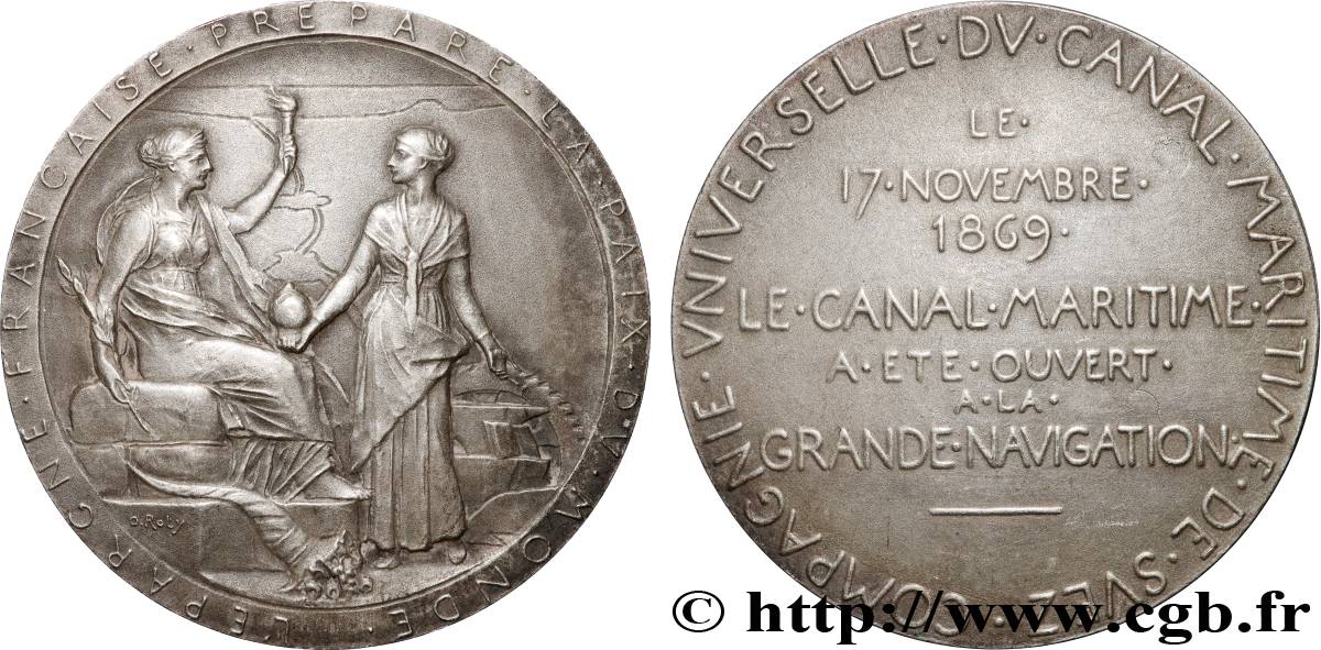 CANAUX ET TRANSPORTS FLUVIAUX Médaille, Compagnie universelle du canal maritime de Suez TTB+