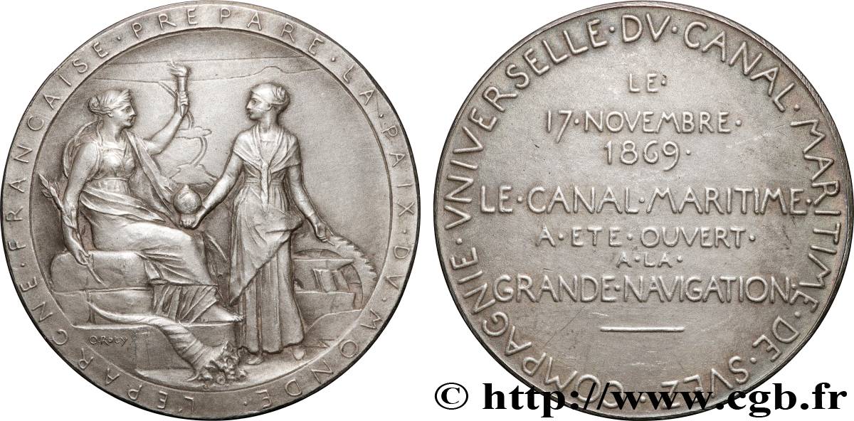 CANAUX ET TRANSPORTS FLUVIAUX Médaille, Compagnie universelle du canal maritime de Suez fVZ