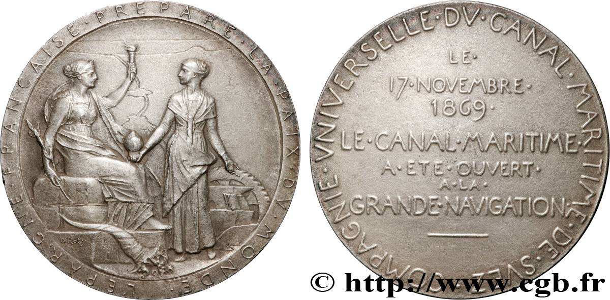 CANAUX ET TRANSPORTS FLUVIAUX Médaille, Compagnie universelle du canal maritime de Suez TTB+