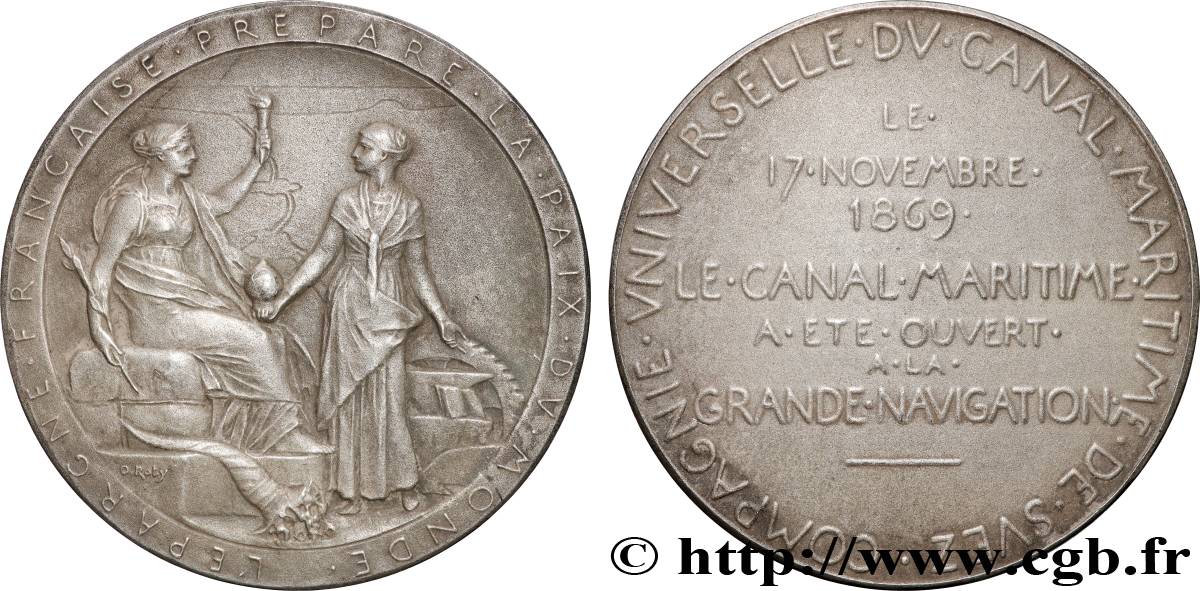 CANAUX ET TRANSPORTS FLUVIAUX Médaille, Compagnie universelle du canal maritime de Suez TTB+