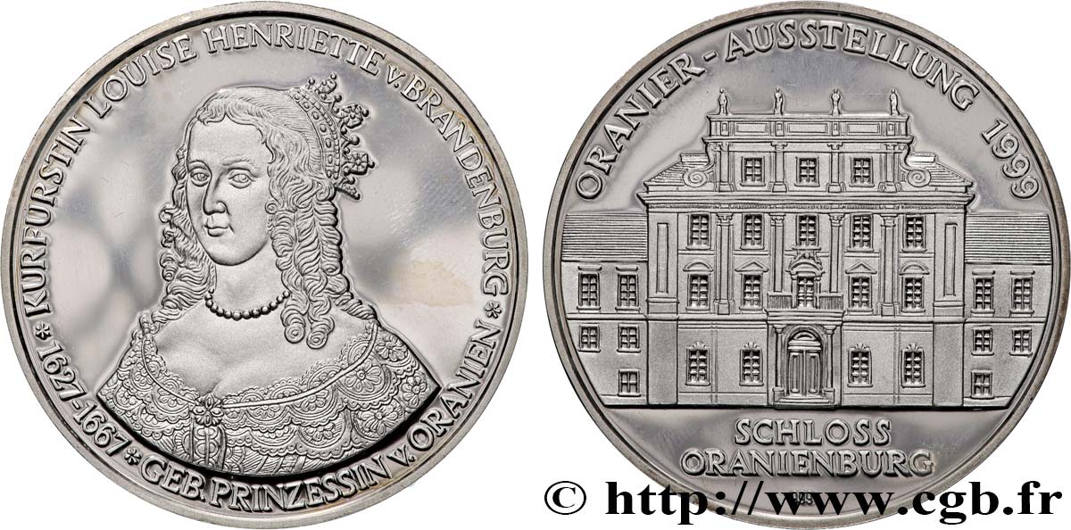 ALLEMAGNE - BRANDEBOURG-PRUSSE - FREDERIC GUILLAUME Ier de BRANDEBOURG Médaille, Louise Henriette de Brandenbourg, Palais Oranienburg BE