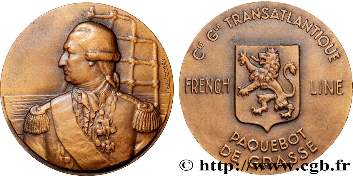 TROISIÈME RÉPUBLIQUE Médaille, Mise en service du paquebot de Grasse TTB