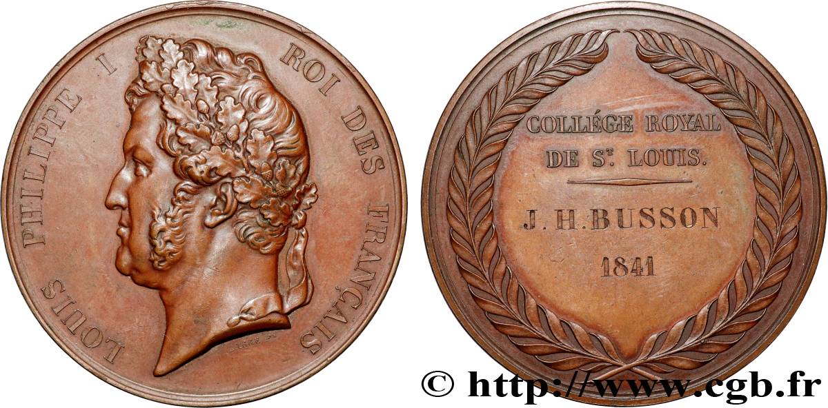 LOUIS-PHILIPPE Ier Médaille, Collège royal de St Louis TTB