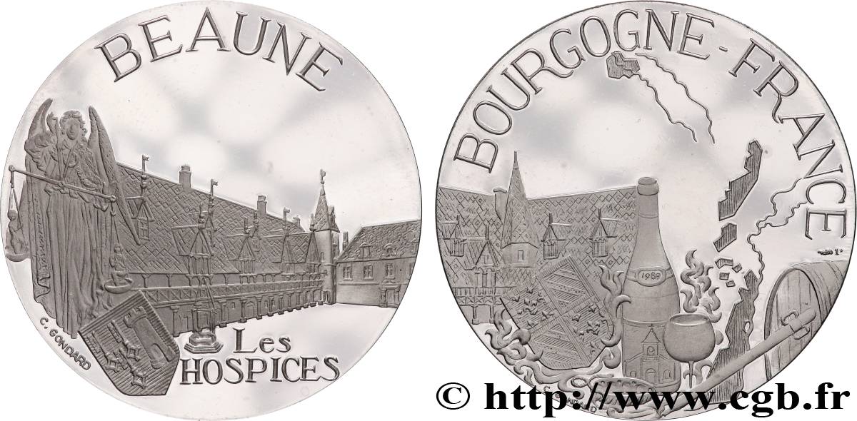 FUNFTE FRANZOSISCHE REPUBLIK Médaille, Beaune, les hospices Polierte Platte