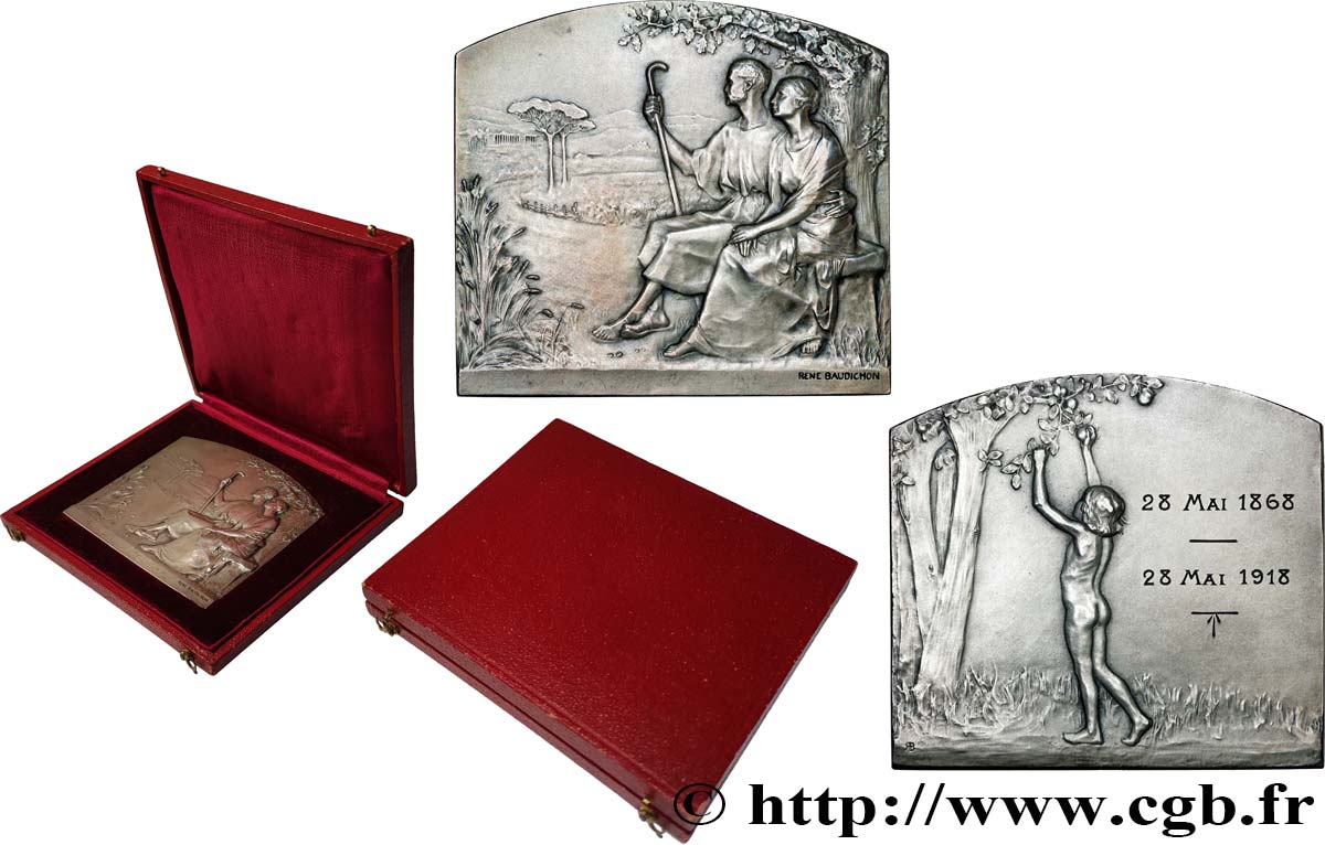 AMOUR ET MARIAGE Plaquette de mariage, Noces de cuivre TTB+/SUP