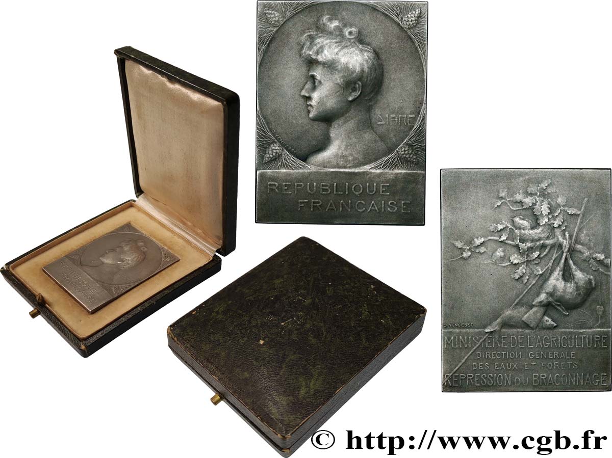 TROISIÈME RÉPUBLIQUE Plaquette, Diane, Répression du braconnage TTB+