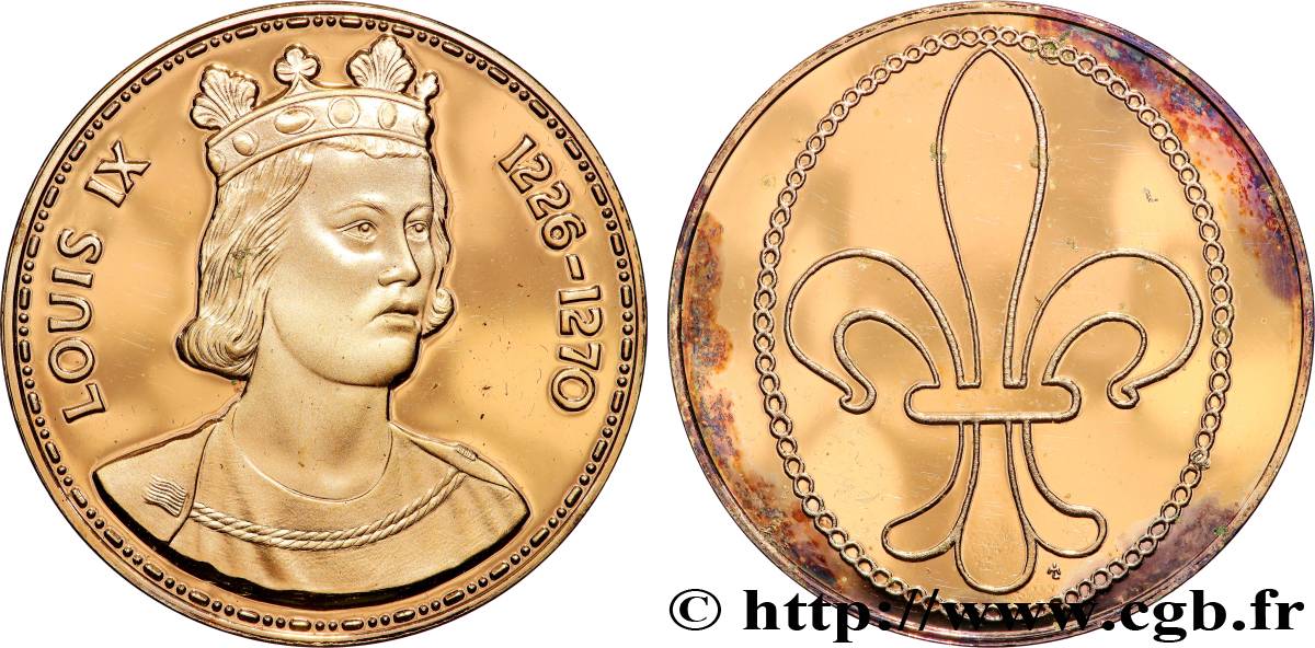 COLLECTION ROIS & REINES DE FRANCE Médaille, Louis IX Polierte Platte