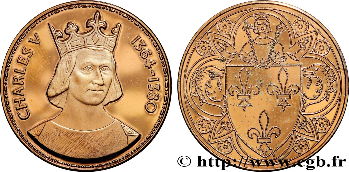 COLLECTION ROIS & REINES DE FRANCE Médaille, Charles V  Proof set