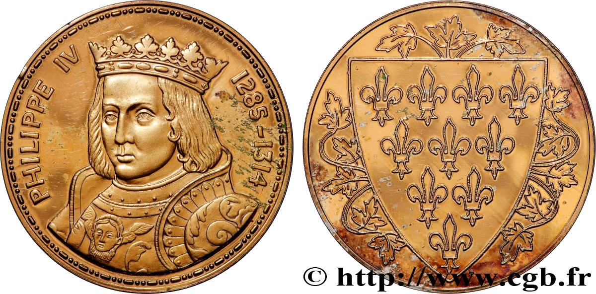 COLLECTION ROIS & REINES DE FRANCE Médaille, Philippe IV BE