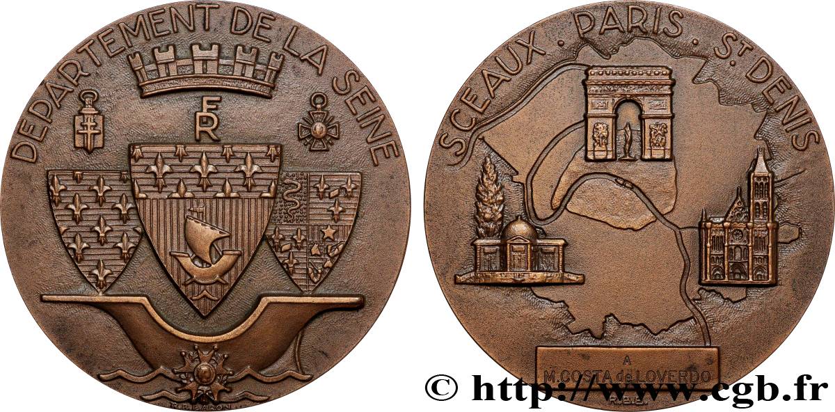 CONSEIL GÉNÉRAL, DÉPARTEMENTAL OU MUNICIPAL - CONSEILLERS Médaille, Département de la Seine AU