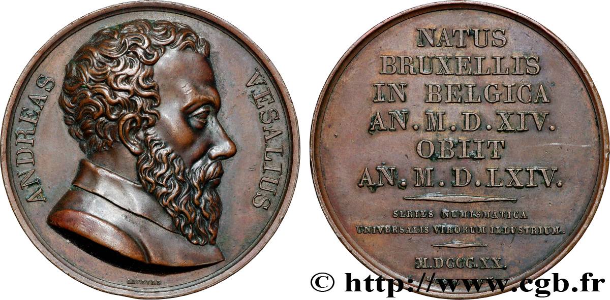 SÉRIE NUMISMATIQUE DES HOMMES ILLUSTRES Médaille, Andreas Vesalius BB