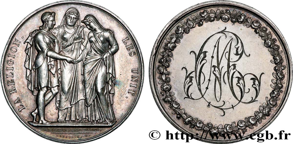 LOVE AND MARRIAGE Médaille de mariage, La Religion les unit XF